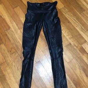Spanx Faux Leather Moto Leggings